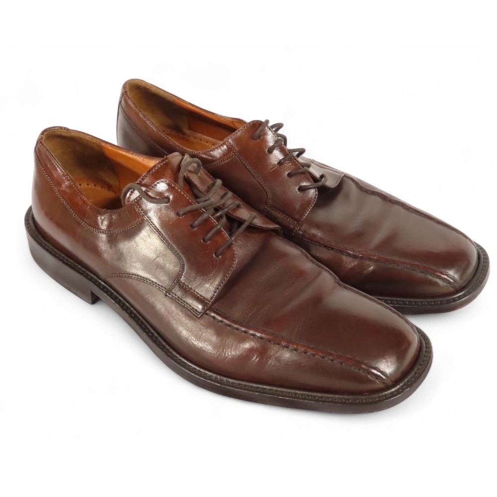BOSTONIAN Brown Dress Shoes LACE-UP OXFORDS Italian Calf Leather SIZE 9.5 M